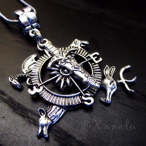 Game Of Thrones Sword Pendant Necklace With Wolf, Stag, Dragon And Lion Sigils