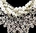 Fit&Wit Rhinestone Crystal Resin Pearl Statement Layered Beads Fashion Necklace