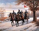 Civil War Blue Soldier On Horses Art Print POSTER rare - 20" x 16"