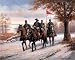 Civil War Blue Soldier On Horses Art Print POSTER rare - 20" x 16"