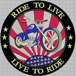 Live to Ride Motorcycle Patch 10"