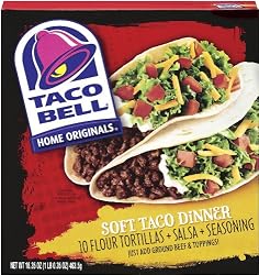 Taco Bell Home Originals Soft Taco Dinner Kit, 16.35-Ounce Boxes (Pack of 6)