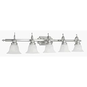 French Regency - 5 Light Bathroom Lighting Vanity Fixture - Brushed Nickel - B1918 by Livex Lighting