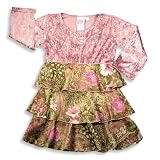 Lipstik - Toddler Girls Long Sleeve Dress, Pink, Brown