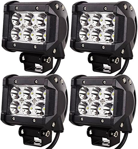 ATNEC LED Light Bar 4PCS 18W CREE Spot LED Pods LED Work Lights Driving Fog Lights for Off-road, Truck, Car, ATV, SUV, Jeep