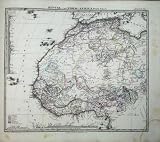 1876 STIELERS MAP SAHARA AFRICA GUINEA CANARY SPAIN