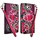 LG OPTIMUS L90 Case, Magnetic Closure Leather Flip Wallet Case with 2 Card Slots, Cash Compartment and Detachable Wrist Strap for LG Optimus L90 Wallet Case (Purple Heart)