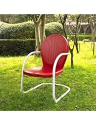 Crosley Furniture Griffith Metal Chair, Red
