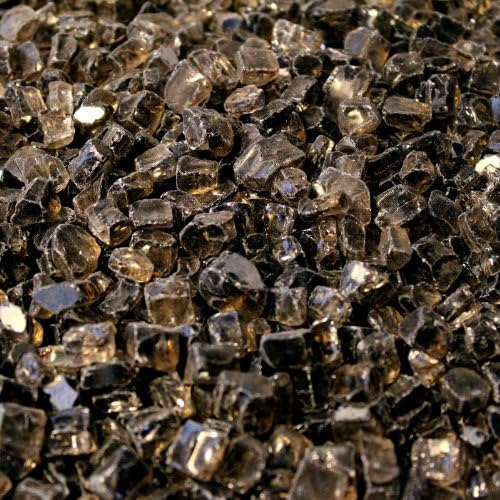 Fireplace Glass Fire Pit Glass- Bronze Reflective 1/2 Inch - 25 Lbs