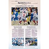 Eli Manning New York Giants - Champagne on Ice NY Times Cover - Autographed 11x17 Print