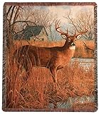 UPC 762152123388 product image for His Side of The River Majestic Winter Deer Tapestry Throw Blanket 50
