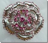 Two-Toned Pink Crystals Rose Pin BROOCH,PIN B1W43