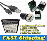 Samsung Galaxy S3 - Battery + Wall Travel External Dock Battery Charger + Universal USB Car Charger + USB Data Sync Cable
