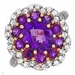 High Quality Ring With 3.30ctw Amethysts and Cubic zirconia Well Made in Yellow Gold. Total item weight 5.5g - Certificate Available.