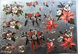 A4 3D step by step Dufex die cut decoupage sheet - Christmas - floral, poinsettia, holly, roses
