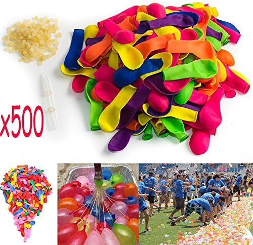 Epaler Package of 500 Water Balloons - Water Balloon Filler - Vibrant Colors - Water Balloons Bulk - Party Supplies