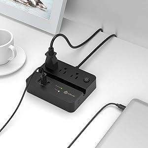 Black 3 Outlets 3 Usb Ports Desktop Charging Station 5ft Extension Cord With Phone Tablet Holder Overload Protection For Travel Iclever Usb Power Strip Surge Protector Nightstand And Office Power Strips