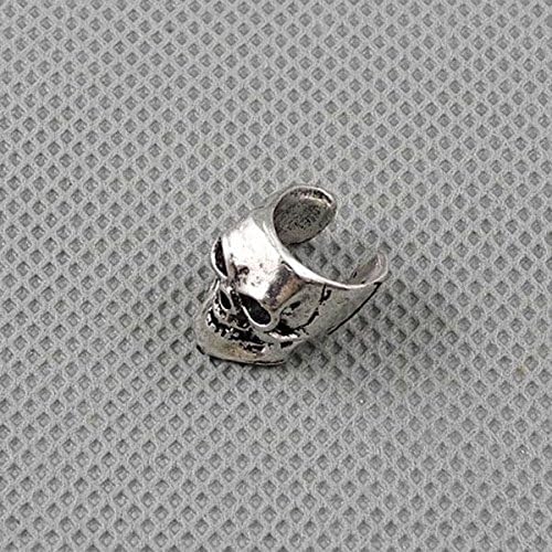 2 Pieces Earrings Ear Earring Supplies Hooks Stud Cuff Clip Punk XF136A Punk Skull