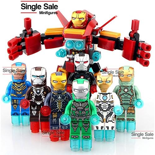 8pcs/set Iron Man Bricks Minifigures Building Kid Toy