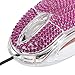 Crystal Case Rhinestone USB Optical LED Scroll Wheel Computer Mouse (Purple)