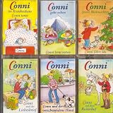Large lot of 12 Conni audio cassettes: Kindergarten, Seepferdchen, zieht um, macht Musik, spielt Fußball, fährt Ski, erster Flug, Zahnarzt, kommt in die Schule, geht zum Arzt, backt Pizza, lernt Rad fahren, feiert Weihnachten, im Krankenhaus, tanzt, geht zelten,, lernt reiten, der verschwundene Hund, Reiterhof, Liebesbrief
