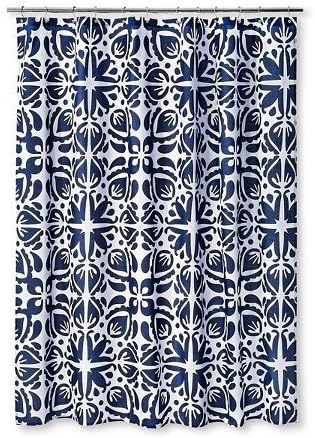 New Cabana Shower Curtain (72"x72") Navy/White
