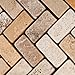Andean Cream Peruvian Travertine Herringbone Tumbled Mosaic Tile - 6