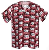 UA University of Alabama Logo Scrubs Top Shirt-Size XXL- 100% Natural Cotton - NOT a CHEAP BLEND - For HIM or HER- GIFT Ideas for Man Men Woman Women Ladies Nurses MOM Mother or DAD Father