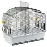 Ferplast 52501217 Vogelheim f&uuml;r Wellensittiche, Komplettausstattung, Canto ca. 71 x 38 x 60.5 cm, schwarz