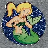 MENS LONG-SLEEVE T-SHIRT : LIGHT BLUE - XX-LARGE - Mermaid - Litho Glitter