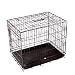 Kitchen & Housewares : 24" GoGo Spring Latch Double Door Black Epoxy Folding Wire Crate