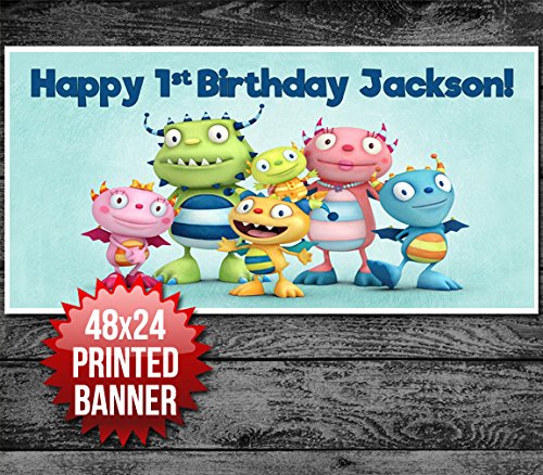Henry Hugglemonster Personalized Custom Birthday Banner Party Backdrop Decoration