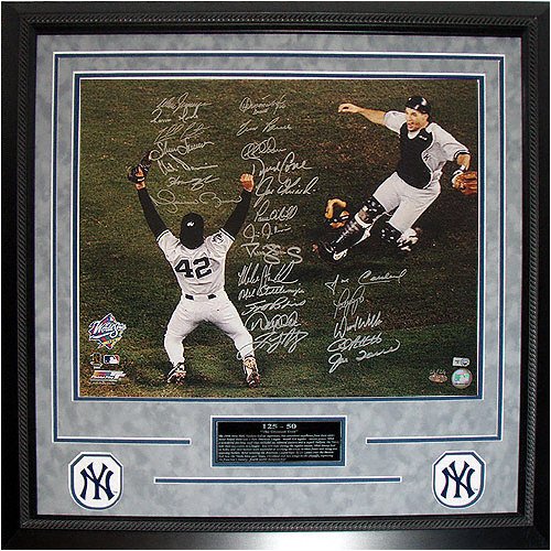 New York Yankees - Rivera Girardi Celebration - 1998 Team Signed Framed 16x20 Framed Photograph