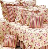 Red Floral Somerset Handmade Cotton Quilt Queen