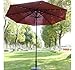 Outsunny Outdoor Patio Umbrella with Tilt and Solar Powered LED Lights, 9-Feet, Wine Red
