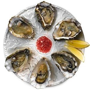 Oyster Plate 6 Hole 25.5cm | Oyster Dish, Oyster Server, Porcelain