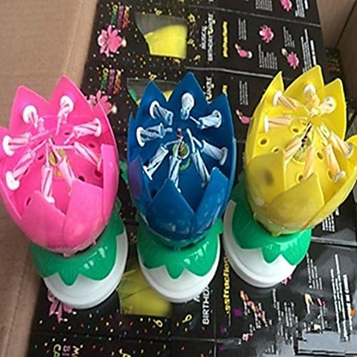 Quick Shopping™ Spinning Musical Birthday Flower Candle Yellow