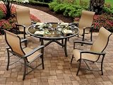 5pc Majorca Cast Aluminum Round Dining Outdoor Patio Table Set