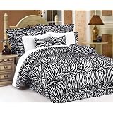 11Pcs Full Zebra Comforter Bedding Bed in a Bag Set by KingLinen
