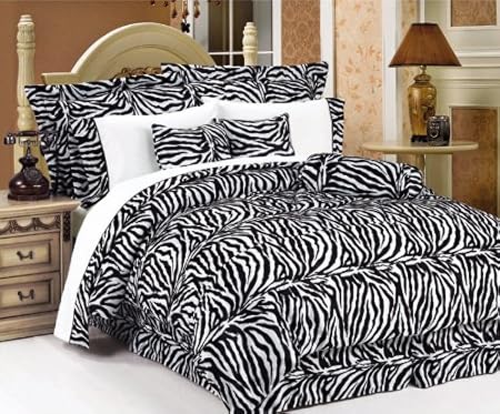  7Pcs King Zebra Animal Kingdom Bedding Comforter Set 