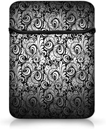 Black Floral 15'' 15.4'' Laptop Flip Sleeve Case Bag Cover for 15'' 15.4'' Sony Vaio Asus Dell Hp Toshiba Acer Samsung Notebook Pc