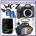 Pentax K-7 14.6 MP Digital SLR with Shake Reduction and 720p HD Video (OutFit) + Sigma 18-250mm f/3.5-6.3 DC OS HSM IF Lens + Willoughby's Two (2) 16GB SDHC KIT#1