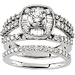 14K White Gold Diamond Wedding Set Semimount - 0.95 Ct. - CENTER STONE NOT INCLUDED