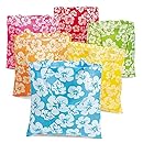 Lot of 12 Large Hibiscus Hawaiian Luau Pool Party Tote Bags