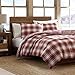 Eddie Bauer Edgewood Plaid Down Alternative Reversible Comforter Set, Twin, Red