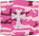 Kerusso Studded Cross Wristband Pink Camo