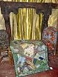 Tapestry Hangings-green Gold Beaded Beautiful Hand Embroidered Beaded Tapestry 60x40(purchaser of This Item Gets Matching Cushion Pair Free)