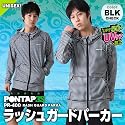 【PONTAPES/ポンタペス】ラッシュガード パーカー メンズ＆レディース 長袖 フード付き（PR-400）【[06]BLK（CHECK）】