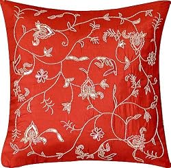 ShalinCraft Home Interior Decorating Throw Pillow Covers Asian Influence Indian Style Silk 16x16 inches