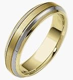 6mm Two-Tone 18 Karat Gold Comfort Fit Wedding Band Ring